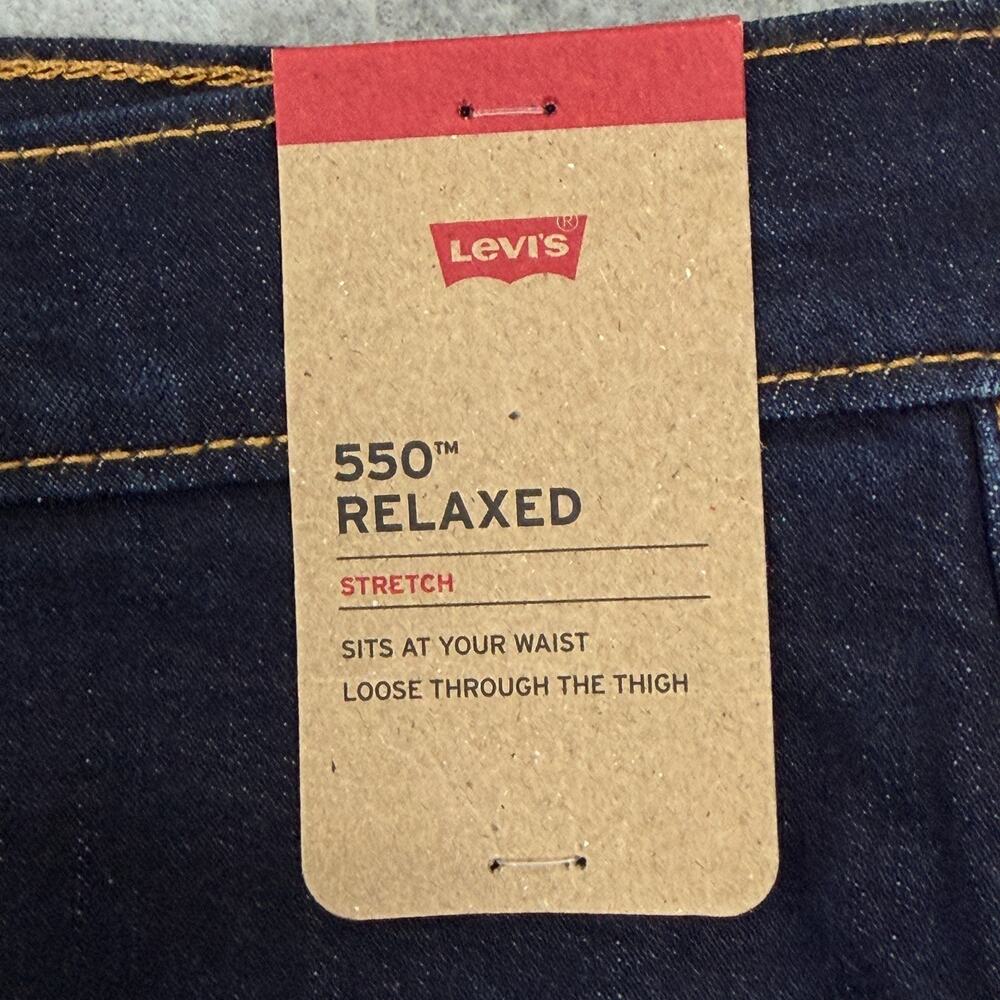 Levi's 550 Relaxed Fit Jeans Men's 48x29 Dark Wash Stretch Big & Tall NWT *READ* - Picture 4 of 16
